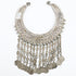 F856 Breast plate Afghan silver and set glass stones. 17 x 21 cms - The Nomads Tent